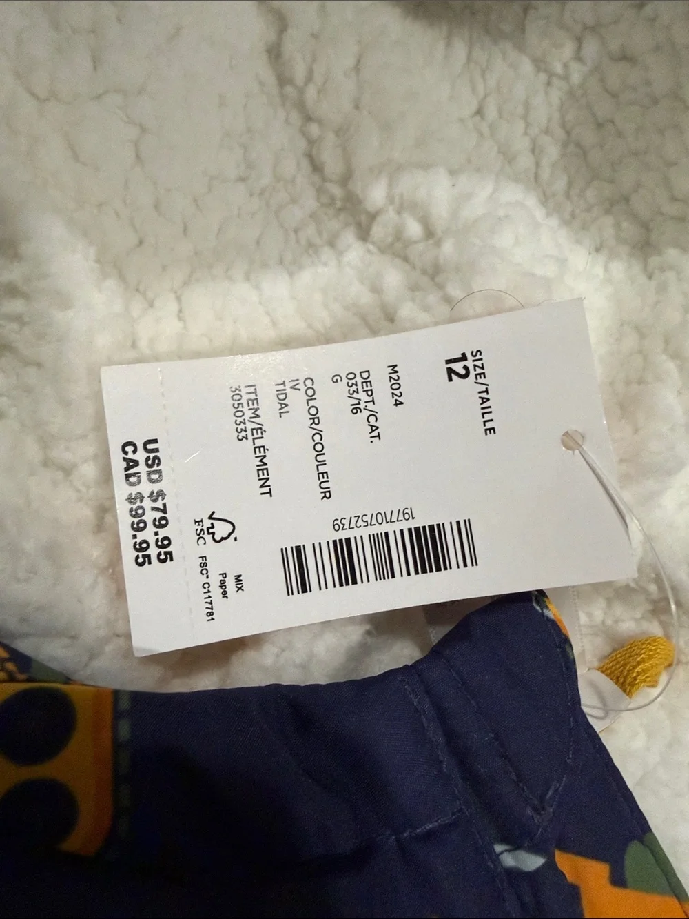Boys Sherpa Coat Jacket New with Tags Size 12